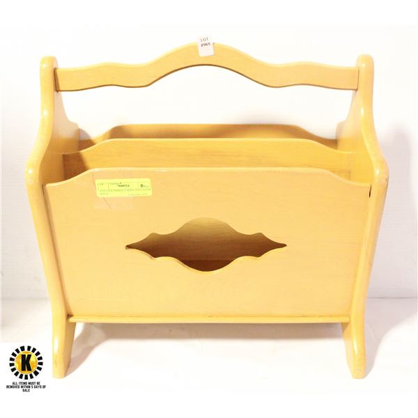 Maple Finish Magazine Rack VINTAGE MAPLE 2 SIDED MAGAZINE RACK
