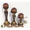 SET OF 3 TABLE STANDS WITH SPHERE CANDLESÿ