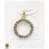 Image 1 : #16-GREEN EMERALD & CZ PENDANT