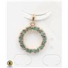 Image 1 : #16-GREEN EMERALD & CZ PENDANT