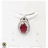 Image 1 : #85-HEATED RED RUBY & CZ PENDANT