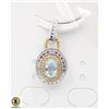 Image 1 : #23-SKY BLUE TOPAZ & CZ PENDANT