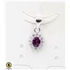 Image 1 : #150-UNHEATED GARNET & CZ PENDANT