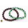 Image 1 : #185-NATURAL GREEN JADEITE & TIGER EYE 7.5'