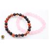 Image 1 : #181-NATURAL ROSE QUARTZ & RED  AGATE 7.5"