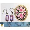 Image 1 : VINTAGE ITALY MURANO EARRINGS & ITALY HAND