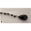 Image 1 : ELEGANT FACETED BLACK ONYX NECKLACE 23"