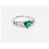 Image 1 : NEW SIZE 8 SILVER TONE GREEN RHINESTONE HEART RING