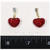 Image 1 : NEW RHINESTONE HEART DROP EARRINGS