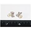 NEW RHINESTONE BOW, FAUX PEARL EARRINGS