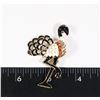 NEW ANTIQUE STYLE CRANE BROOCH HAS SMALL