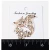 NEW ROSEGOLD TONE FLIRTY FOX BROOCH