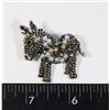 NEW ANTIQUE STYLE RHINESTONE DONKEY BROOCH