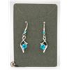 DANGLING SILVER EARRINGS WITH 1.0 CT LIGHT BLUE CZ