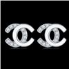 Image 1 : CHANEL STYLE 925 SILVER 18K WHITE GOLD PLATED