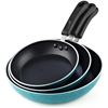 Image 1 : COOK N HOME TURQUOISE 3 PIECE FRY PAN SET