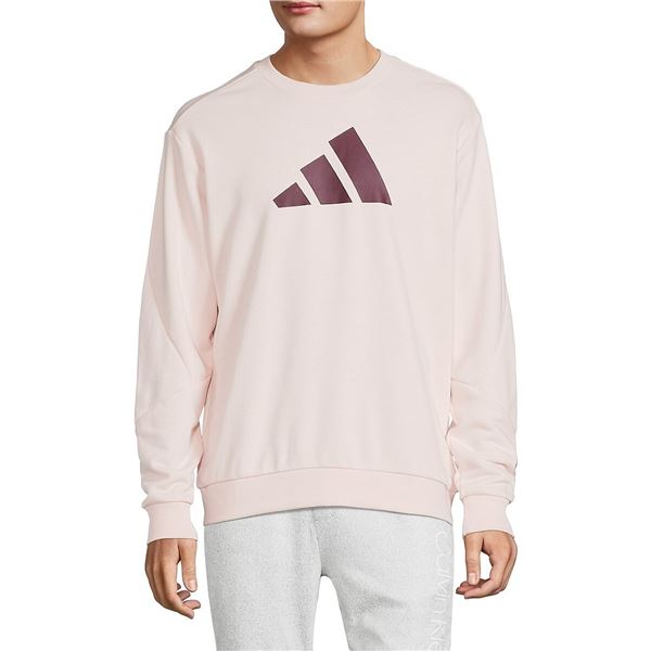 NEW ADIDAS MENS LOGO SWEATSHIRT - LIGHT PINK