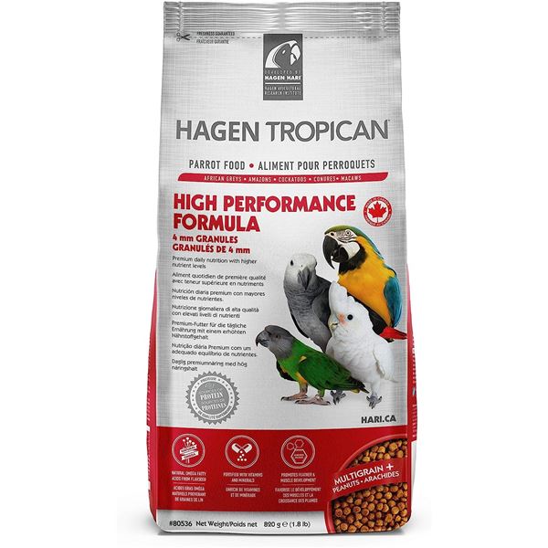 TROPICAN HIGH PERFORMANCE PARROT FOOD 1.8LB BAG