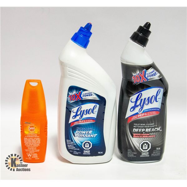 3 NEW BOTTLES OF LYSOL & OFF - MIXED LOT