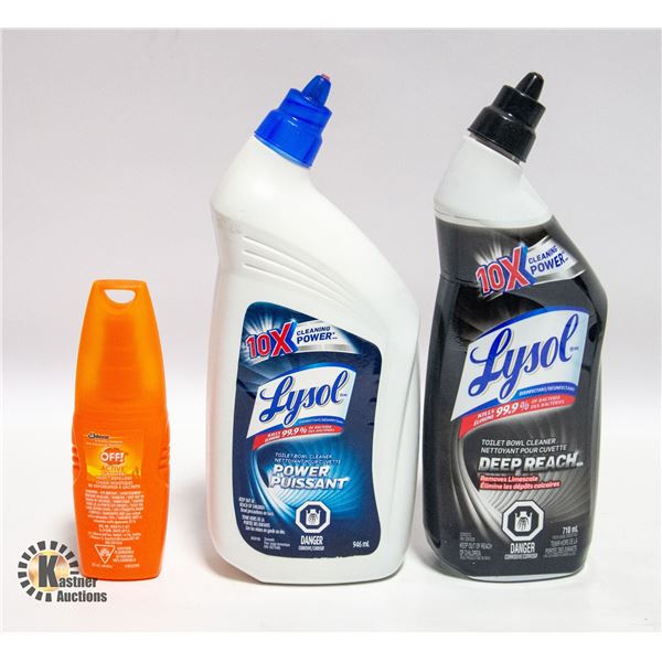 3 NEW BOTTLES OF LYSOL & OFF - MIXED LOT