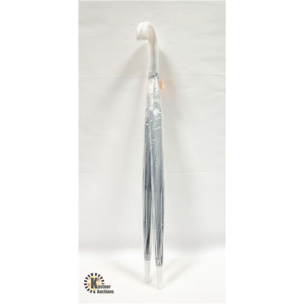 PAIR OF NEW 46  CLEAR UMBRELLAS