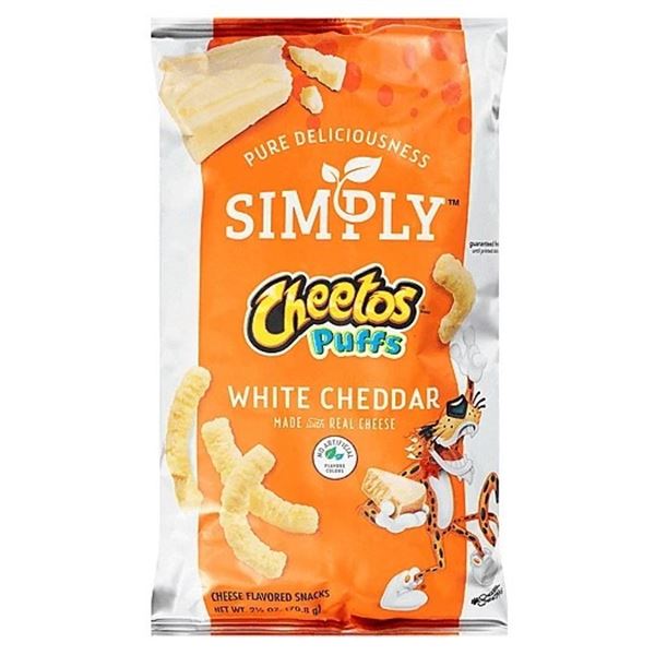 NEW CASE OF 12 SIMPLY CHEETOS PUFFS WHITE CHEDDAR