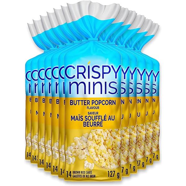 NEW CASE OF 12 CRISPY MINIS BUTTER POPCORN FLAVOUR