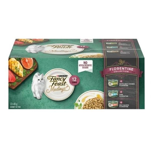 NEW CASE OF 12 PURINA FANCY FEAST MEDLEYS