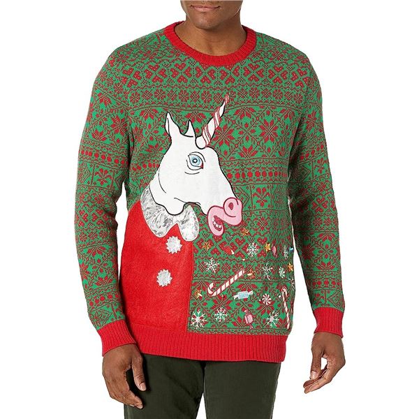 NEW BLIZZARD BAY MENS UNICORN VOMIT UGLY CHRISTMAS