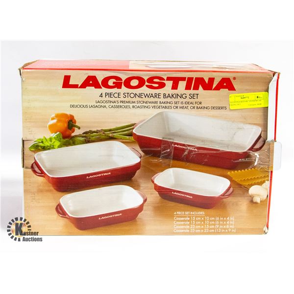 LAGOSTINA RED 4PC STONEWEAR BAKING SET