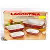 Image 1 : LAGOSTINA RED 4PC STONEWEAR BAKING SET