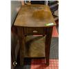 Image 1 : WOODEN END TABLE WITH DRAWER H-24" W-15" L-24"