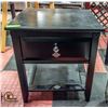 Image 1 : BLACK WOODEN END TABLE WITH HARLEY DECALS