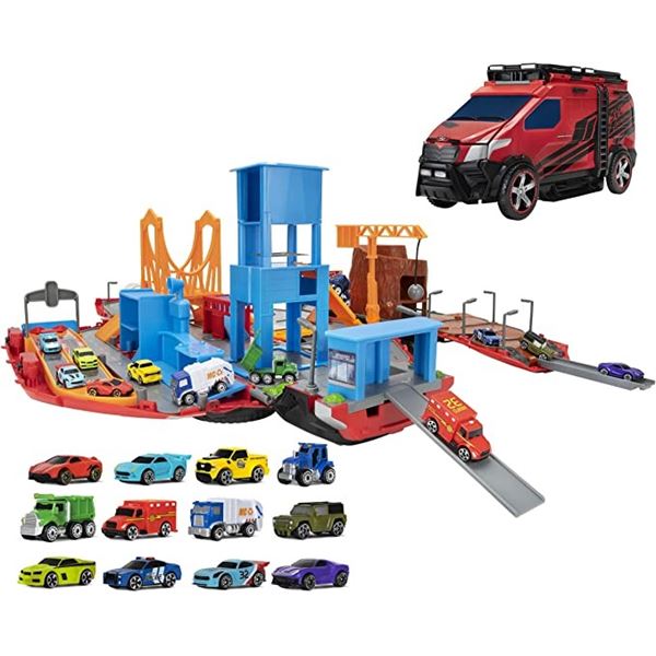 NEW MICROMACHINES SUPER VAN CITY - 1 PLAYSET & 12