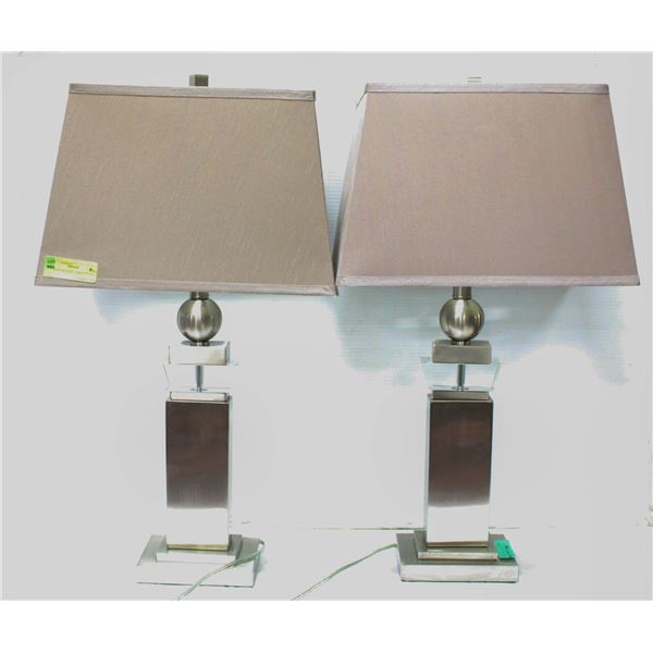 PAIR OF MODERN LAMPS 27" TALL