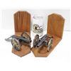 WOOD MOUNTED CANNON BOOKENDS