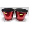 Image 1 : 2 RED PLANTERS,13 1/2 IN X 10 1/2 INCHES