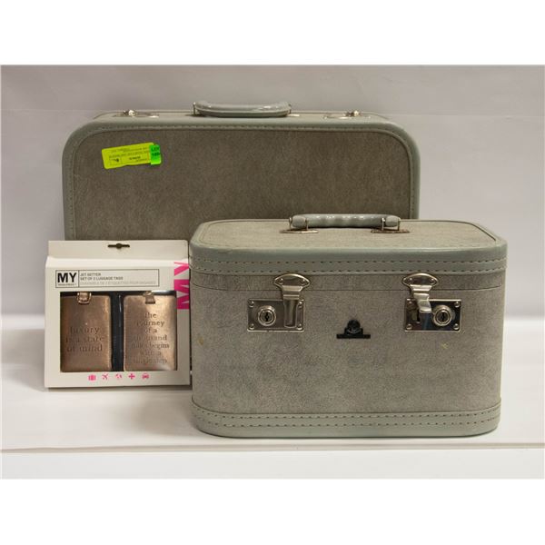 MCBRINE TRAIN CASE AND MEDIUM SUITCASE WITH HANGER