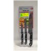 NEW SEALED 3PC KNIFE SET STAINLESS STEEL