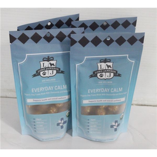 4 PACKS OF ORGANIC DOG TREATS EVERYDAY CALM