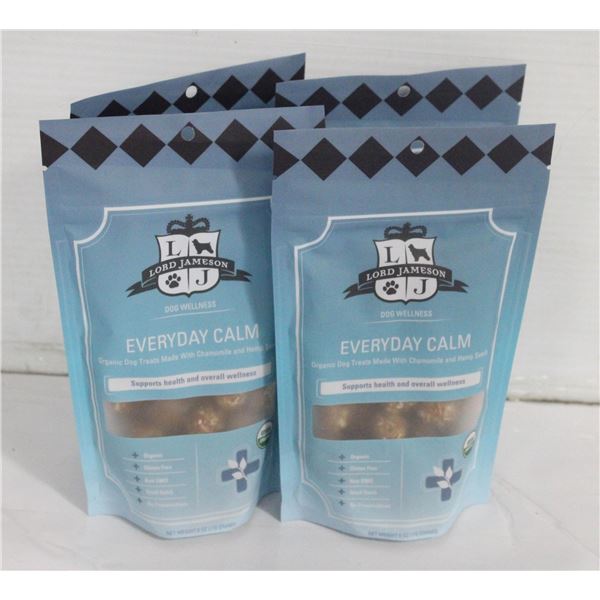 4 PACKS OF ORGANIC DOG TREATS EVERYDAY CALM