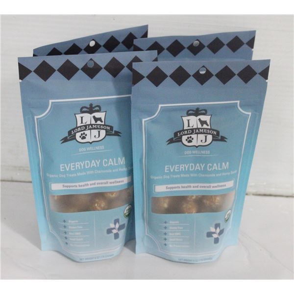 4 PACKS OF ORGANIC DOG TREATS EVERYDAY CALM