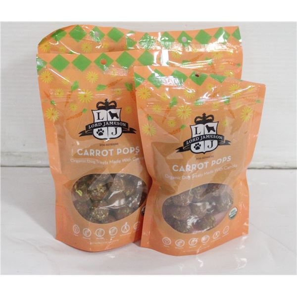 4 PACKS OF ORGANIC DOG TREATS CARRET POPS