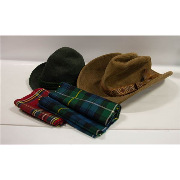 VINTAGE HATS AND SCOTTISH FABRIC