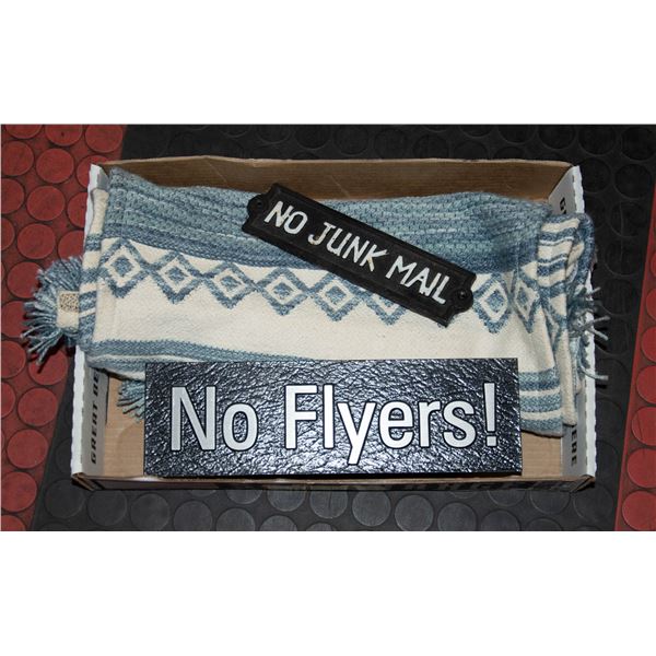 METAL "NO JUNK MAIL" / "NO FLYERS" SIGNS SOLD WITH