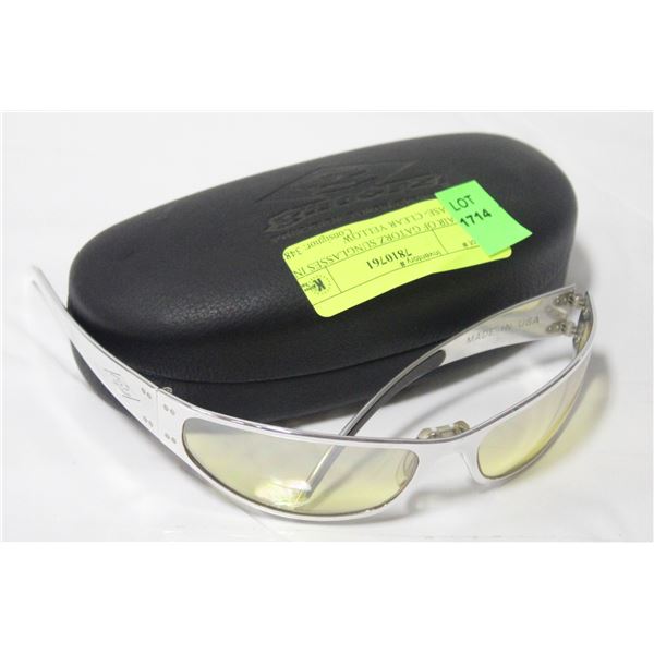 PAIR OF GATORZ SUNGLASSES IN CASE- CLEAR YELLOW