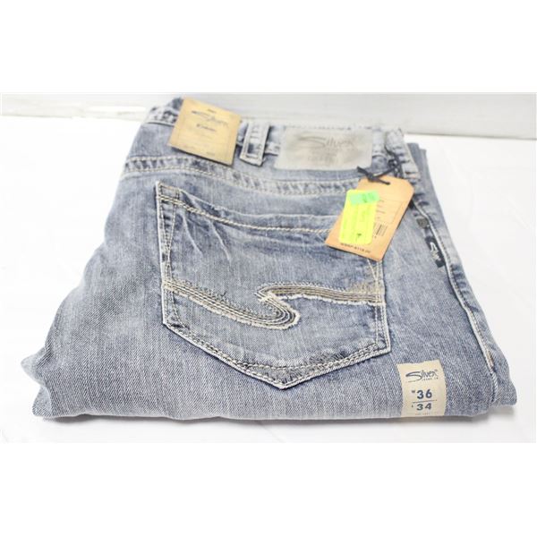 NEW PAIR OF SILVER JEANS "EDDIE" SIZE 36X34