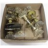 Image 1 : FLAT OF ANTIQUE GLASS DOOR KNOBS & SOME HARDWARE