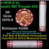 Image 1 : Shotgun Lincoln 1c roll, 1970-d 50 pcs Bank Wrapper.