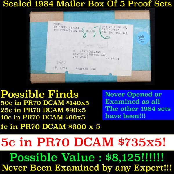 Original sealed box 5- 1984 United States Mint Proof Sets